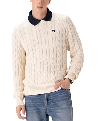 Members Only Men's Crew Neck Cable Knit Sweater