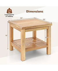 Square Side Table with Open Shelf for Small Spaces – Compact and Functional Storage Solution