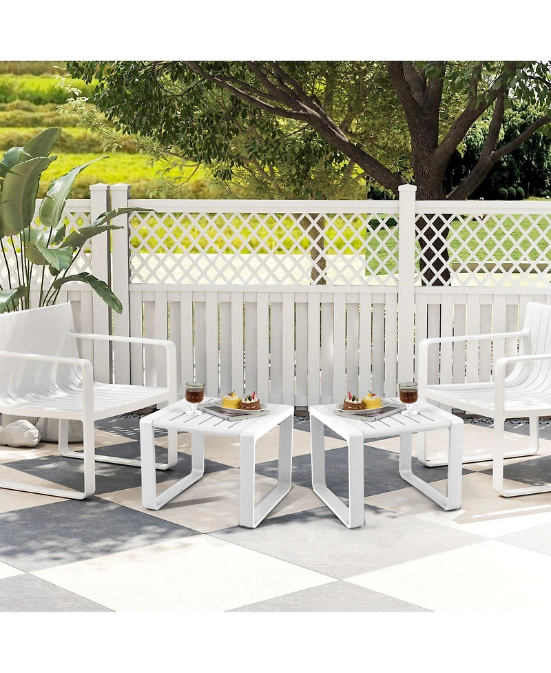 Weather Resistant Adirondack Outdoor Side Table Set of 2
