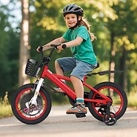 Kids Bike Adjustable with Storage Basket and Double Brake for 3-4 Years Old