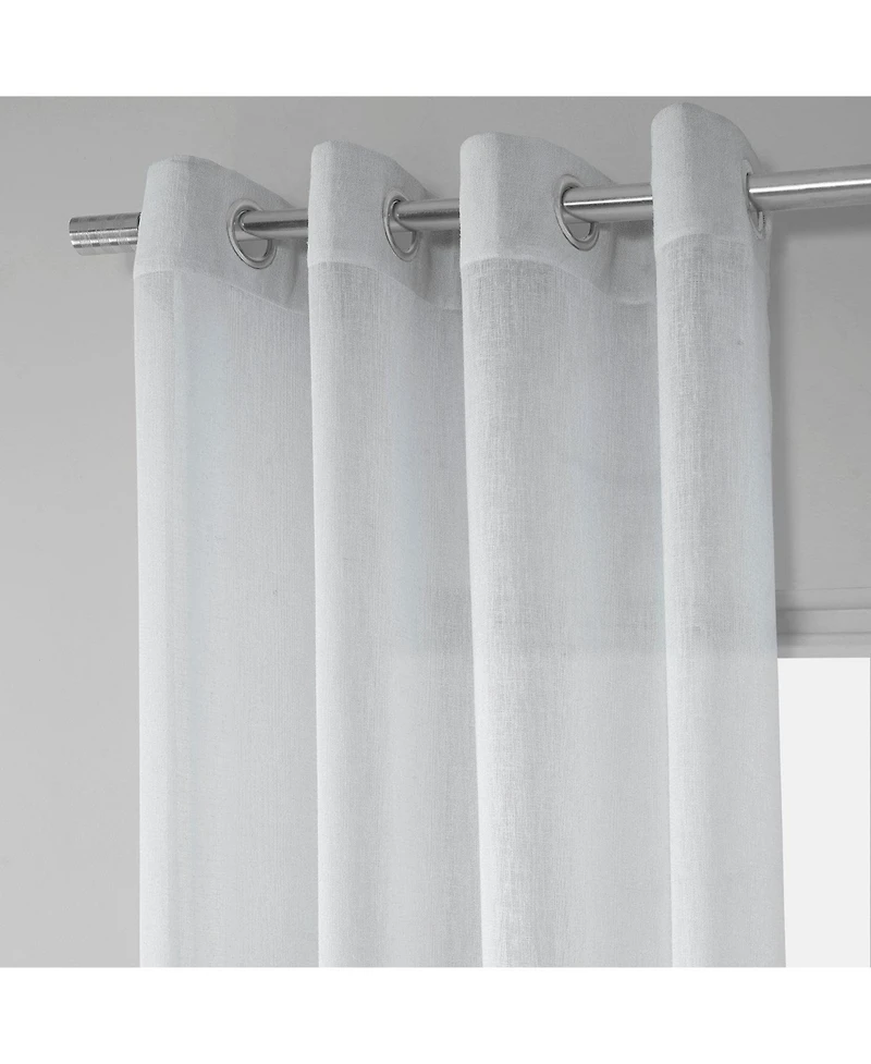 Half Price Drapes Aspen White Grommet Textured Faux Linen Sheer Curtain