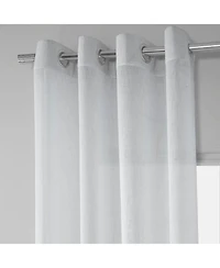 Half Price Drapes Aspen White Grommet Textured Faux Linen Sheer Curtain