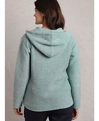 Weird Fish Women's Alisa 1/4 Zip Snow Marl Fleece Hoodie