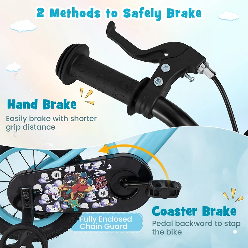 Kids Bike with Adjustable Handlebar and Saddle Perfect Bicycle for Children Aged 4-8 Years Old