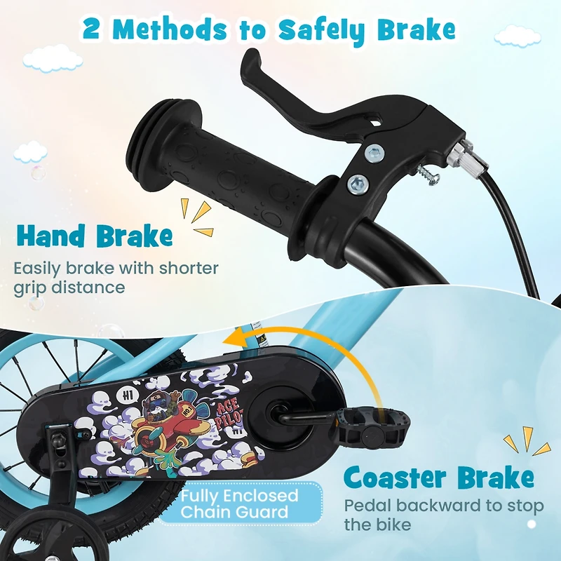 Kids Bike with Adjustable Handlebar and Saddle Perfect Bicycle for Children Aged 4-8 Years Old