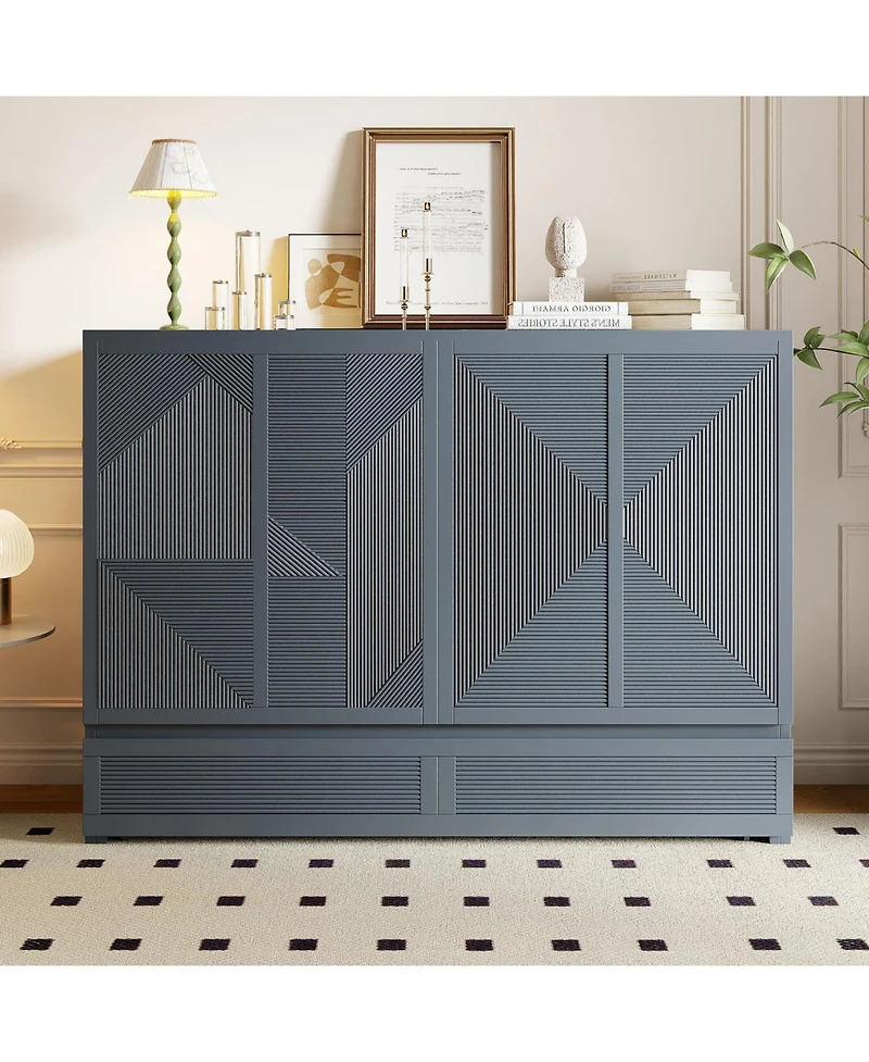 Queen Size Murphy Bed with Large Drawer,Usb Ports and