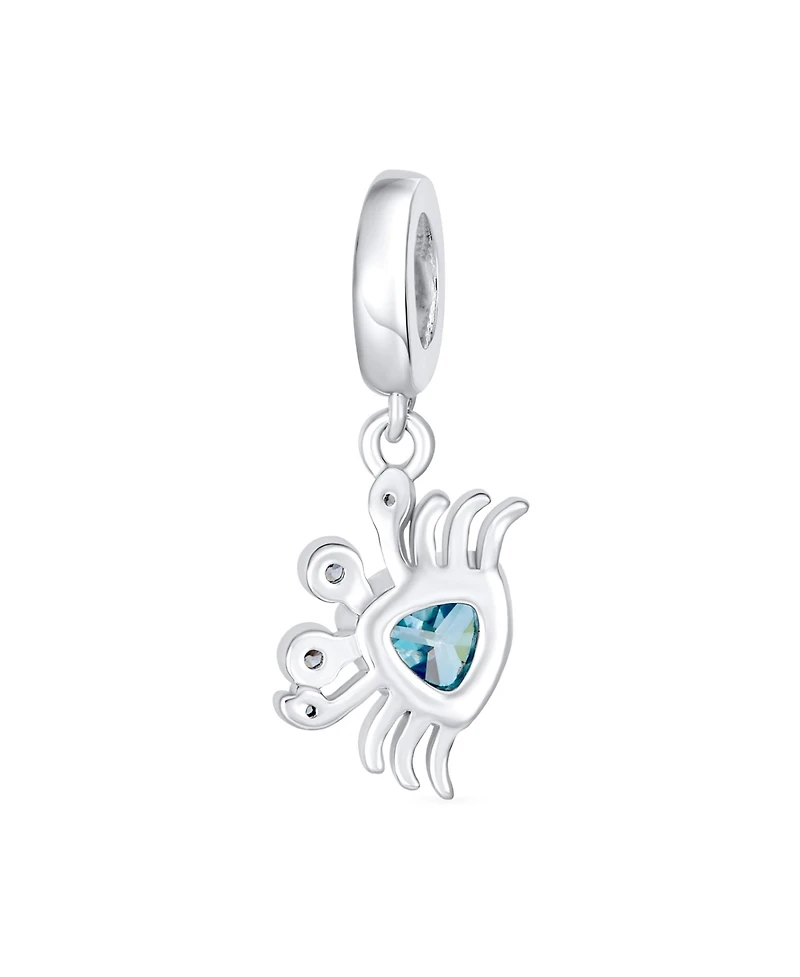 Bling Jewelry London Blue Cz Nautical Charm Bead Sterling Silver for European Bracelet