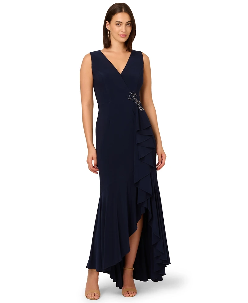 Adrianna Papell Women's Sleeveless Knit Mermaid Dress