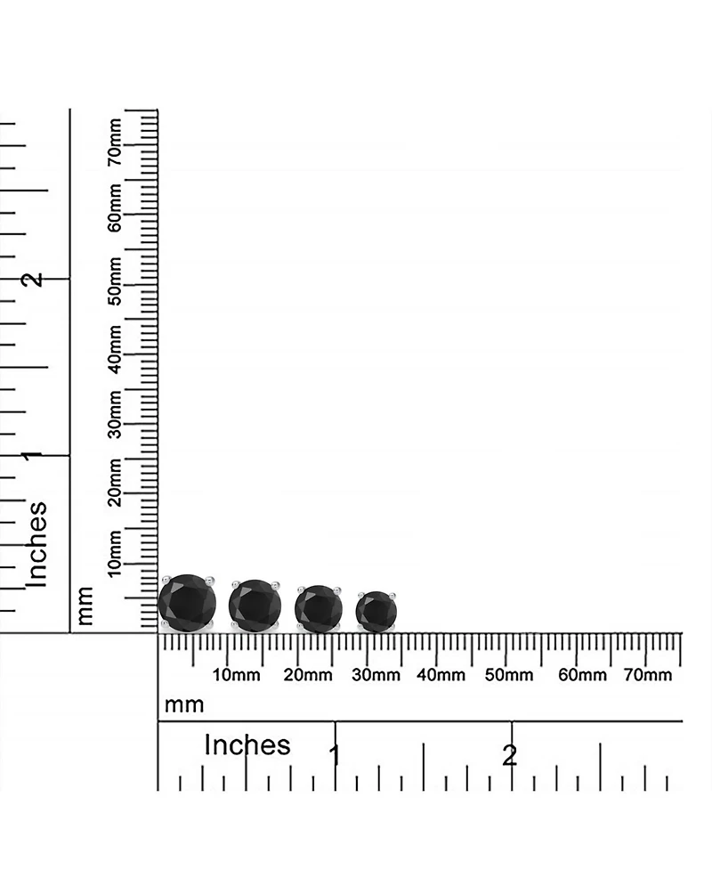 Bling Jewelry Set of 2 Round Solitaire Cz Cubic Zirconia Stud Earrings Gold Plated .925 Sterling Silver 5-10MM