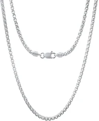 Steeltime Unisex Sterling Silver Box Link Chain Necklace