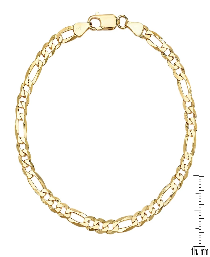 Steeltime Men's 14K Gold Plated Sterling Silver Figaro Link Chain Bracelet