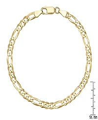 Steeltime Men's 14K Gold Plated Sterling Silver Figaro Link Chain Bracelet