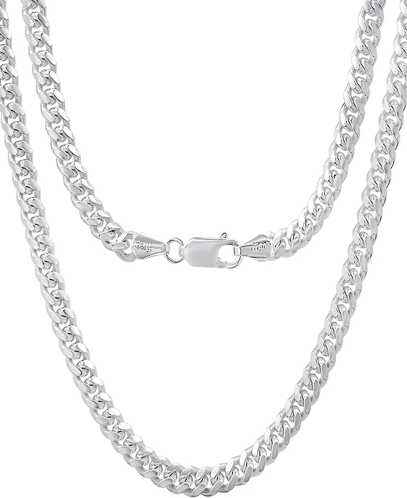 Steeltime Unisex Sterling Silver Cuban Link Chain Necklace