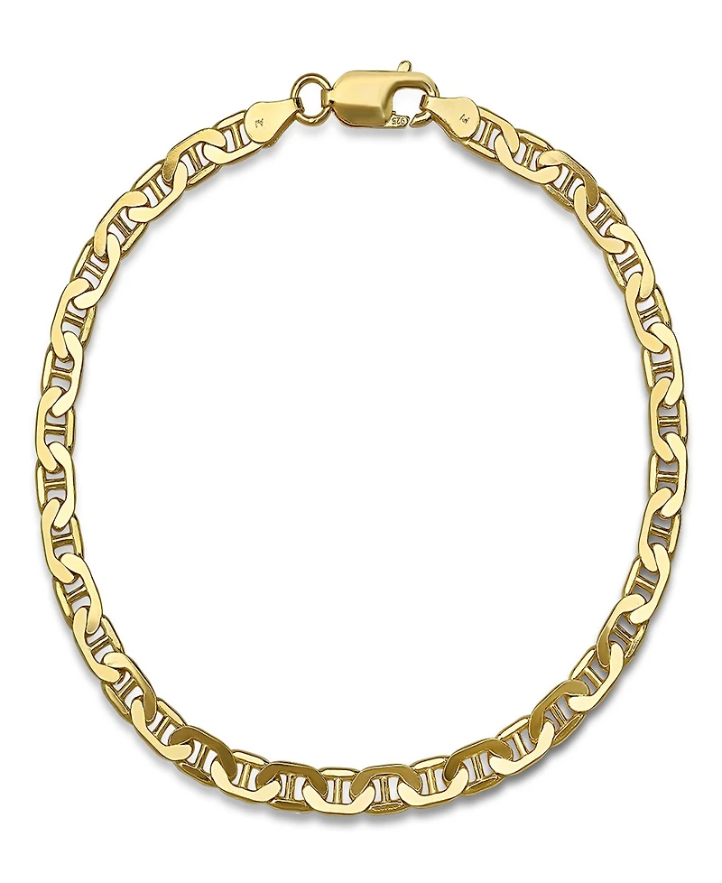 Steeltime Unisex 14K Gold Plated Sterling Silver 120 Mariner Superflat 8.5" Bracelet