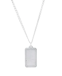 Steeltime Men's Sterling Silver Lords Prayer Dog Tag Pendant Necklace