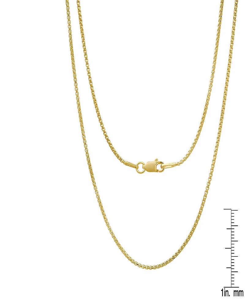Steeltime Unisex 14K Gold Plated Box Chain Necklace