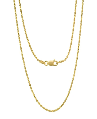 Steeltime Unisex 14K Gold Plated Rope Chain Necklace