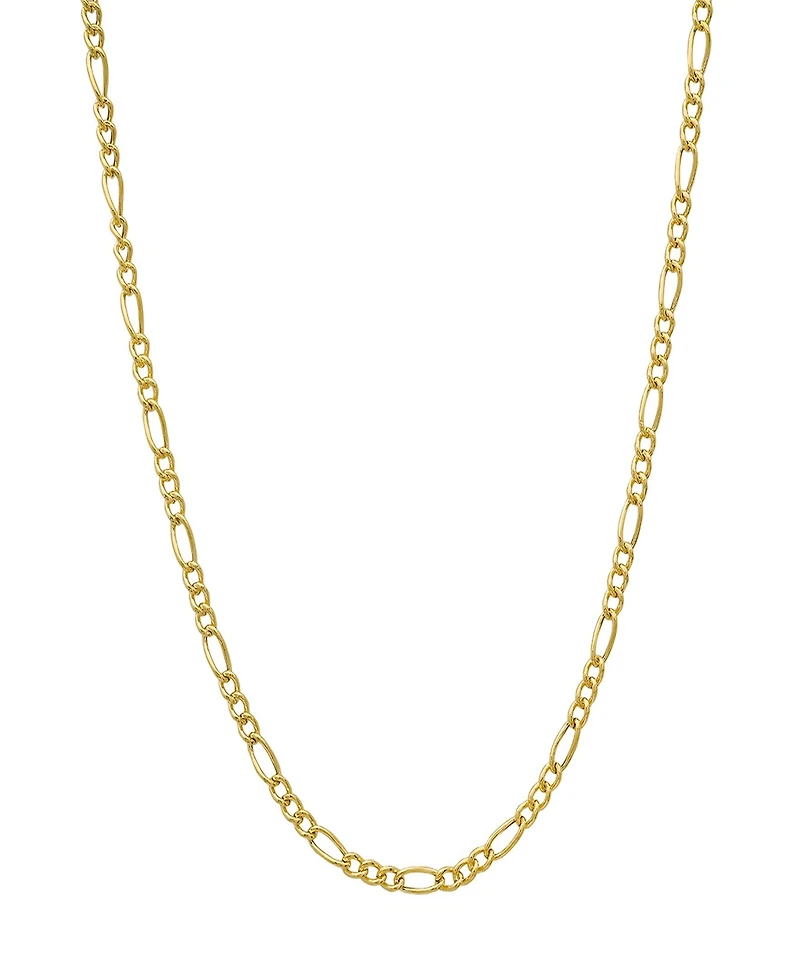 Steeltime Unisex 14K Gold Plated Figaro Hollow Necklace