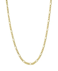 Steeltime Unisex 14K Gold Plated Figaro Hollow Necklace