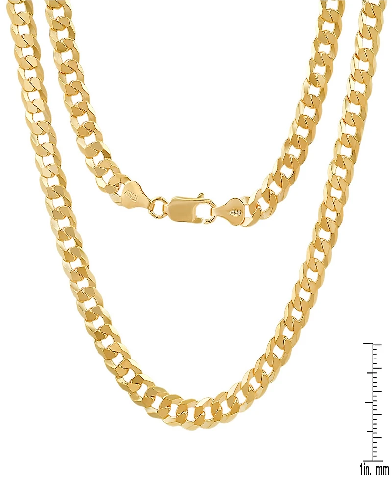 Steeltime Unisex 14K Gold Plated Cuban Superflat Link Necklace