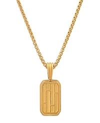Steeltime Men's Dog Tag Brick Pendant Necklace