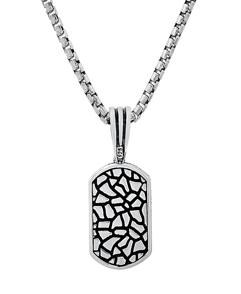 Steeltime Men's Dog Tag Brick Pendant Necklace