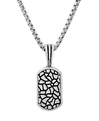 Steeltime Men's Dog Tag Brick Pendant Necklace