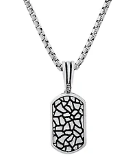 Steeltime Men's Dog Tag Brick Pendant Necklace