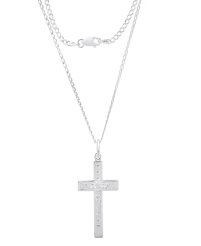 Steeltime Men's Sterling Silver Crucifix Paired Pendant Necklace