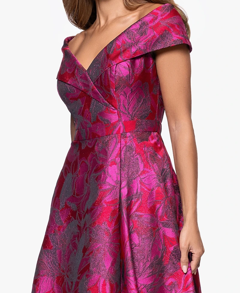 Xscape Women's Printed Sweetheart Ball Gown