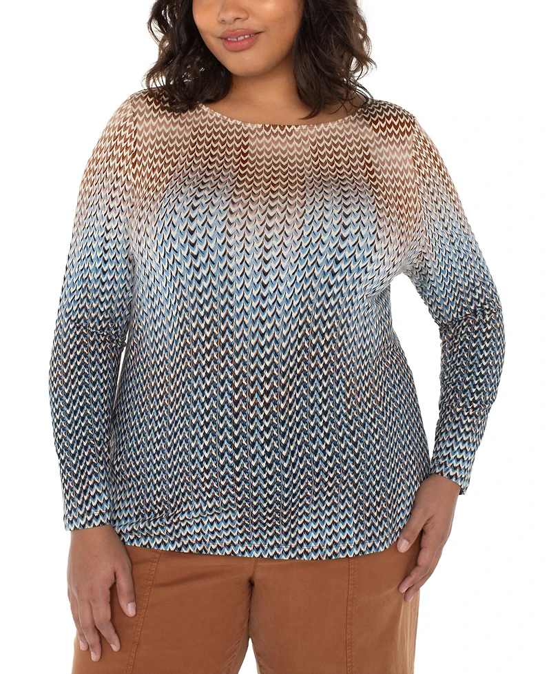 Liverpool Los Angeles Trendy Plus Printed Knit Top