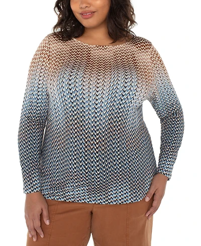 Liverpool Los Angeles Trendy Plus Printed Knit Top