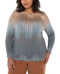 Liverpool Los Angeles Trendy Plus Printed Knit Top