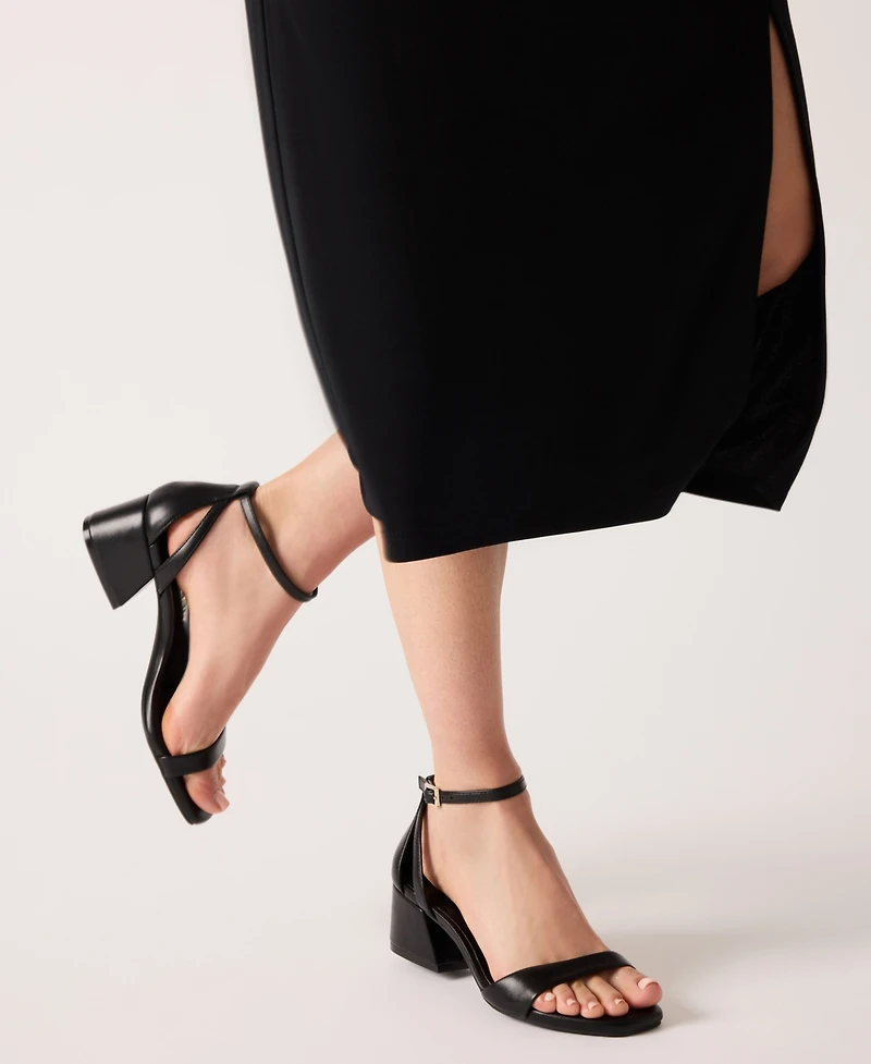 Anne Klein Women's Mia Ankle Strap Block Heel Dress Sandals