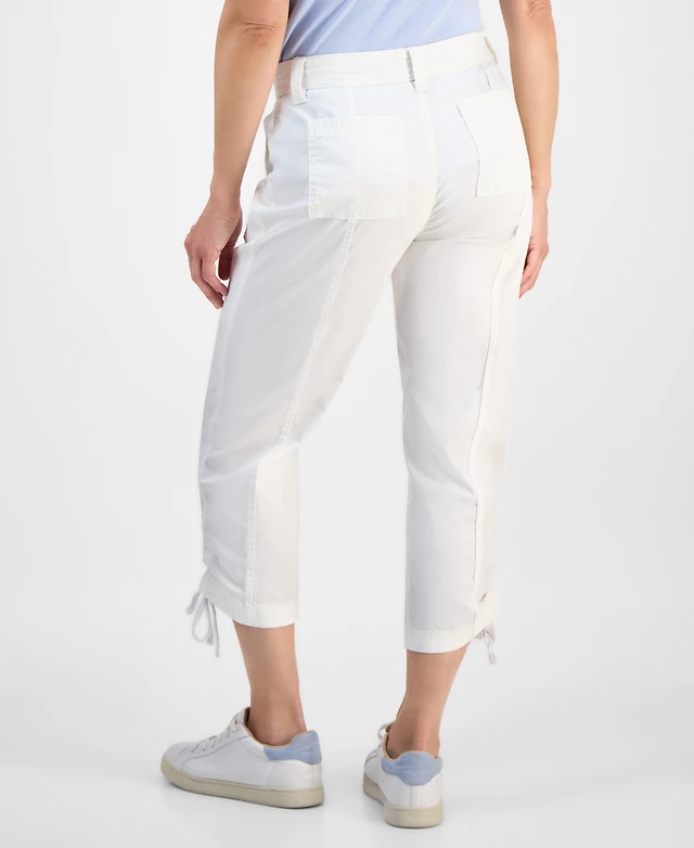 Style Co Petite Mid-Rise Tie-Hem Capri Pants, Exclusively at