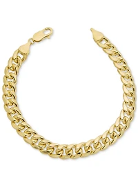 Lightweight Men's Cuban Chain Link Bracelet (10mm) in 14k Gold