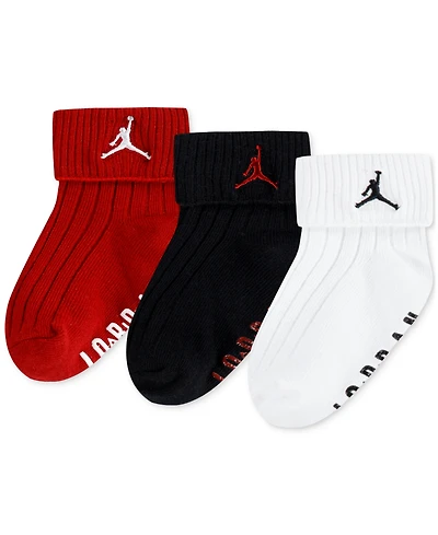 Baby Boy or Girl Essentials Ribbed Gripper Socks, 3 Pack