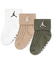 Baby Boy or Girl Essentials Ribbed Gripper Socks, 3 Pack