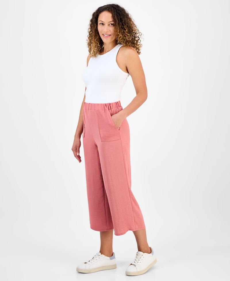 Style & Co Petite High-Rise Pull-On Wide-Leg Pants, Exclusively at Macy's