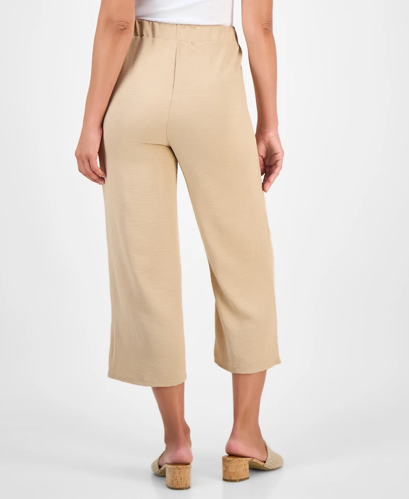 Style & Co Petite High-Rise Pull-On Wide-Leg Pants, Exclusively at Macy's