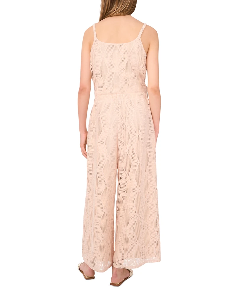 Sam & Jess Women's Sleeveless V-Neck Lace-Mesh Top