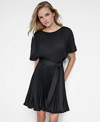 Dkny Women's Sunburst Pleated Fit & Flare Dress
