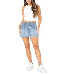 Celebrity Pink Juniors' Double-Button Mini Denim Skirt