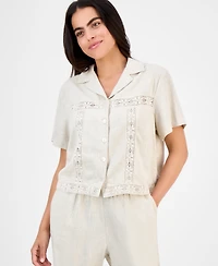 And Now This Petite Linen-Blend Camp Shirt, Exclusively at Macy's