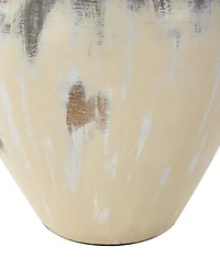 Rosemary Lane Antique Style Pot Ceramic 15" Vase with Curved Handles