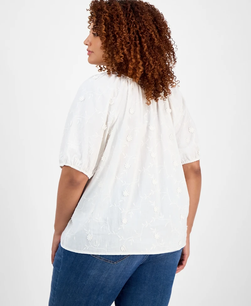 Style & Co Plus Size Applique Top, Exclusively at Macy's
