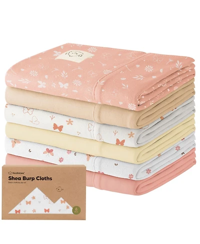 KeaBabies 6pk Shea Baby Burp Cloths for Boys and Girls, Burping Babies, Newborn