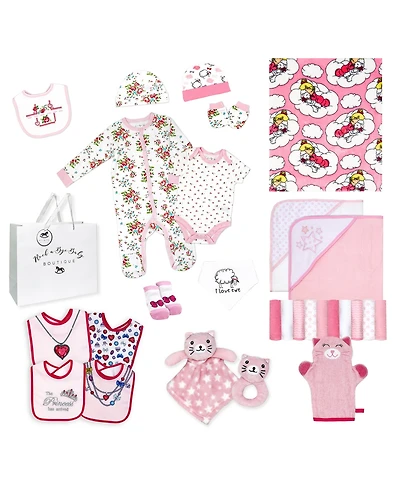 3 Stories Trading Baby Girls 28-Piece Essentials Shower Gift Bundle Set