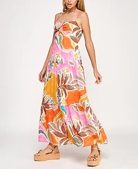 Beauty & Grace/K&K Clothing Llc Juniors' Printed Sweetheart Maxi Dress