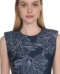 Calvin Klein Women's Sleeveless Scuba Sheath Dress